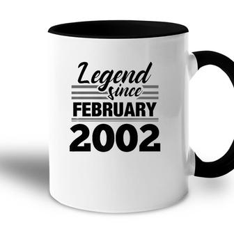 Legend Since February 2002 - 20Th Birthday 20 Years Old Accent Mug - Seseable