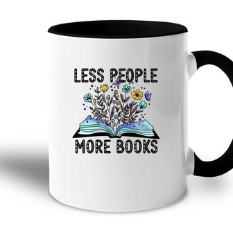 Less People More Books Teacher Black Graphic Accent Mug - Seseable
