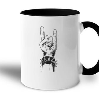 Lets Rock Devil Salute French Fries Fork Metal Hand & Roll Accent Mug | Mazezy