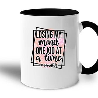 Losing My Mind One Kid At A Time Momlife Vintage Mothers Day Accent Mug - Seseable