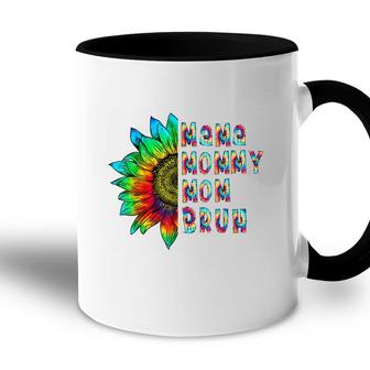 Mama Mommy Mom Bruh Mommy And Me Mom Sunflower Tie Dye Accent Mug - Seseable
