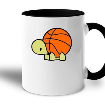 Max Turtle Loves Basketball I Baller Turtles Team Accent Mug | Mazezy