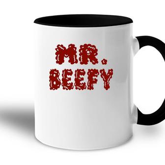 Mens Mr Beefy- Funny Graphic Art Accent Mug | Mazezy