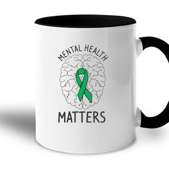 Mental Health Awareness Month Mental Health Matters Positive Accent Mug - Seseable
