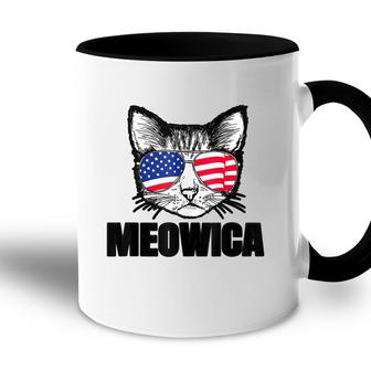 Meowica Patriotic Cat 4Th Of July American Flag Graphics Accent Mug - Seseable