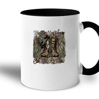 My Daddy Wears Combat Boots Hero Dad Father Accent Mug - Seseable