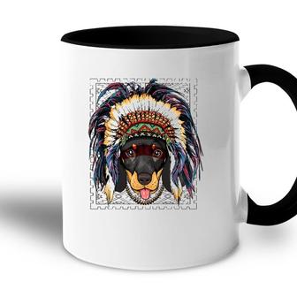 Native Indian Dachshund Native American Indian Dog Lovers Accent Mug | Mazezy