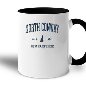 North Conway New Hampshire Nh Vintage Sports Design Navy Pri Accent Mug | Mazezy