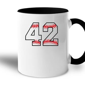 Number 42 Forty Two Baseball Lucky Favorite Jersey Number Accent Mug | Mazezy