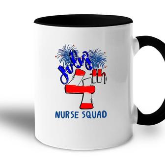 Nurse Squad Independence Day 4Th July Firework American Flag Nursing Gift Accent Mug - Seseable