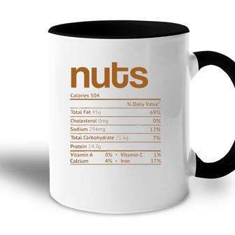 Nuts Nutrition Facts Funny Thanksgiving Christmas Food Accent Mug - Seseable