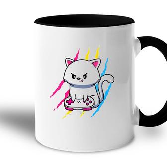 Pansexual Gaymer Geek Pride Lgbt Video Game Lover Gift Cat Accent Mug - Seseable