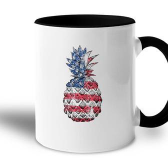 Patriotic Pineapple 4Th Of July American Flag Usa Gift Accent Mug - Seseable