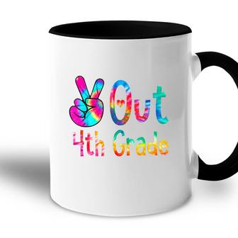 Peace Out 4Th Grade Tie Dye Graduation Last Day Of School Accent Mug - Seseable
