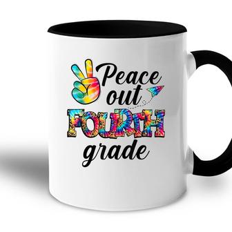 Peace Out 4Th Grade Tie Dye Last Day Of School Graduation Accent Mug - Seseable