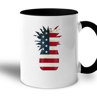 Pineapple American Flag Independence Day 4Th Of July Accent Mug - Seseable