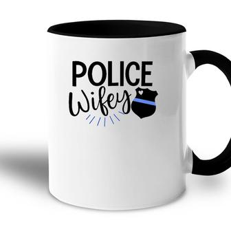 Police Wife Cute Police Officer Law Enforcement Wife Badge Accent Mug | Mazezy