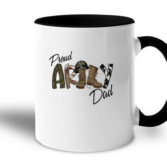 Proud Army Dad For Hero Military Dad Accent Mug - Seseable