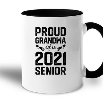 Proud Grandma Of A 2021 Senior Graduate Graduation Vintage Accent Mug - Seseable
