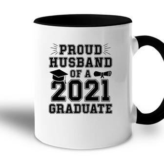 Proud Husband Of A 2021 Graduate School Graduation Wife Grad Accent Mug - Seseable