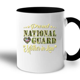 Proud National Guard Mother-In-Law Dog Tags Heart Army Mom Accent Mug - Seseable