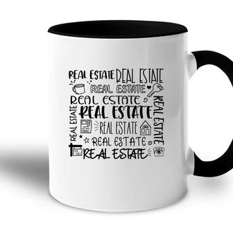 Real Estate Collage Realtor Job Real Estate Life Accent Mug - Seseable
