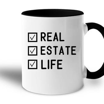 Real Estate Life Checklist Realtor Job Tite Accent Mug - Seseable