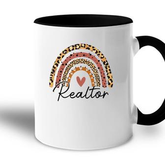 Realtor Leopard Rainbow Real Estate Agent Real Estate Life Accent Mug | Mazezy DE