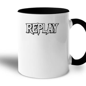 Replay Whites Text Gift Accent Mug | Mazezy