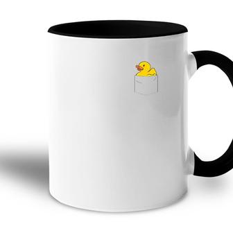 Rubber Duck In Pocket Rubber Duckie Accent Mug | Mazezy