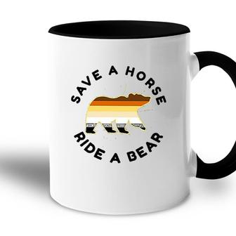 Save A Horse Ride A Bear LGBT Pride Gift Idea Accent Mug - Seseable