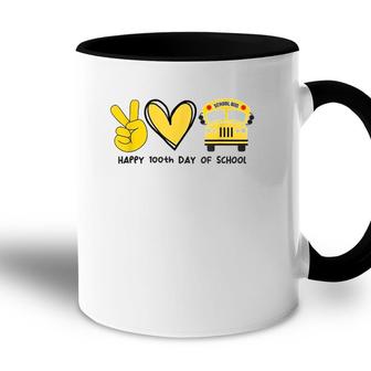 School Bus Driver Happy 100Th Day Of School Accent Mug - Seseable