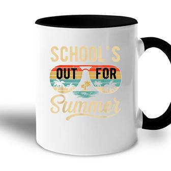 Schools Out For Summer Teacher Sunglasses Last Day Of School Accent Mug - Seseable
