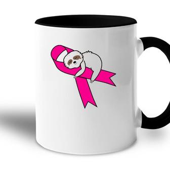Sloth Pink Ribbon Warrior Cute Breast Cancer Awareness Gifts Accent Mug