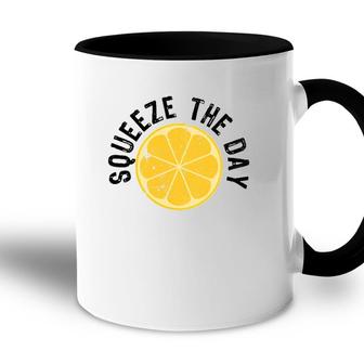 Squeeze The Day Juicer Juice Lover Gift Accent Mug | Mazezy