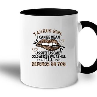 Sweet As Candy Cold As Ice Taurus Girl Leopard Design Accent Mug - Seseable