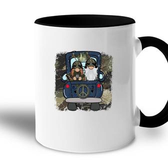 Symbol Peace With Gnome Hero Dad Accent Mug - Seseable