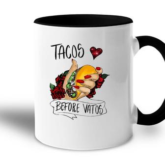 Tacos Before Vatos Funny Valentines Day Men Women Accent Mug | Mazezy