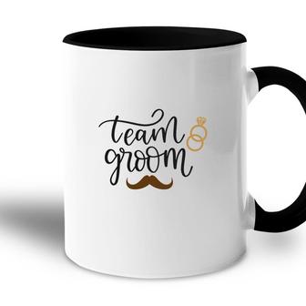 Team Groom Groom Bachelor Party Retro Accent Mug - Seseable