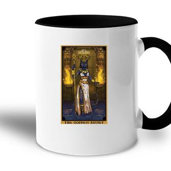 The Goddess Bastet Strength Tarot Card Egyptian Cat Witch Accent Mug | Mazezy