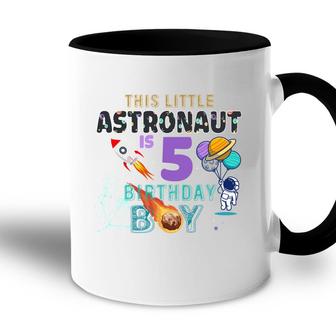 This Little Astronaut Is 5Th Birthday Boy Great Accent Mug - Seseable