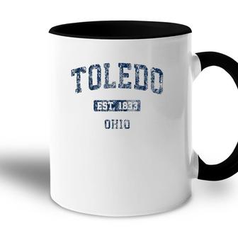 Toledo Ohio Oh Vintage Athletic Sports Design Accent Mug | Mazezy