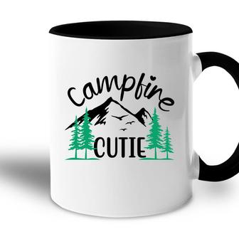 Travel Lover Has Camp With Campfire Cutie In Their Exploration Accent Mug - Seseable