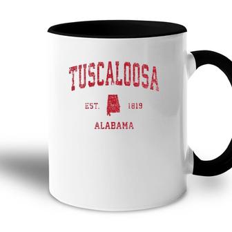 Tuscaloosa Alabama Al Vintage Sports Design Red Print Accent Mug | Mazezy