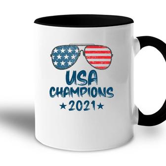 Usa Champions 2021 Soccer American Flag Sunglasses Accent Mug - Seseable