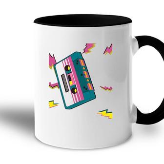 Vintage Cassette Tape In 80S 90S Retro Neon Style Accent Mug - Seseable