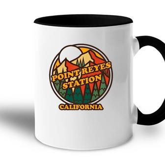 Vintage Point Reyes Station California Mountain Hiking Print Accent Mug | Mazezy