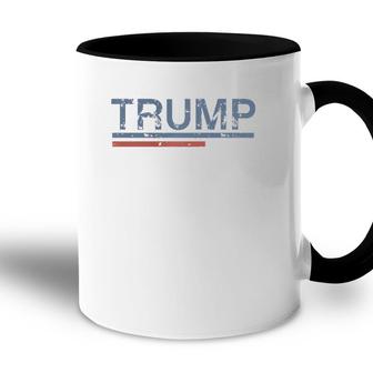 Vintage Retro Style Stripes Trump 2024 Accent Mug - Seseable