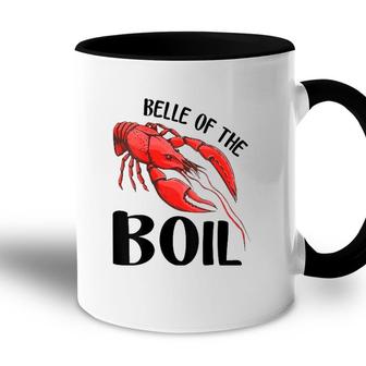 Womens Belle Of The Boil Funny Crawfish Crayfish Eating Cajun V-Neck Accent Mug | Mazezy