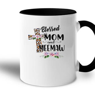 Womens Blessed To Be Called Mom And Meemaw Floral Mothers Day Accent Mug | Mazezy